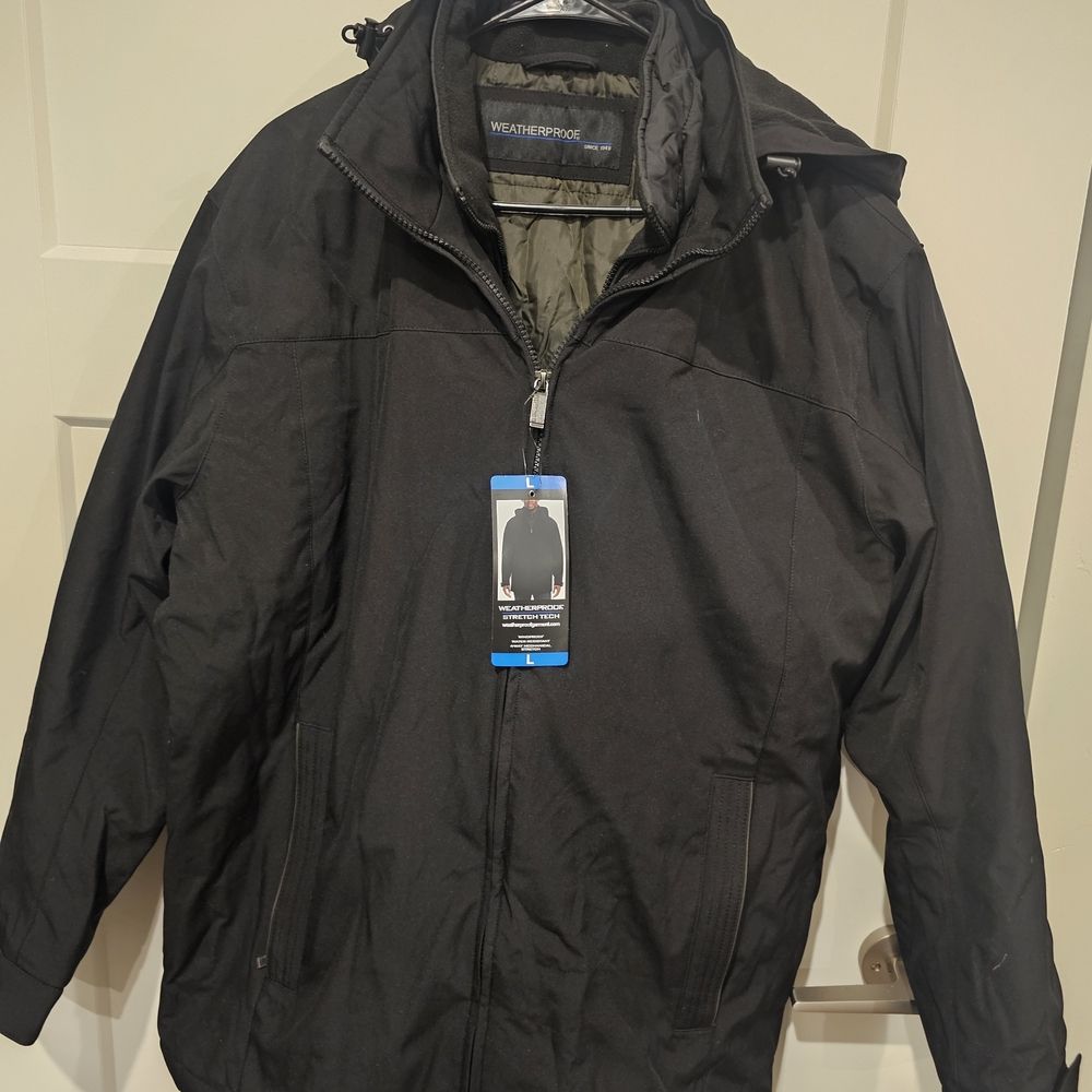 Weatherproof Men’s Black Weather-Resistant Jacket